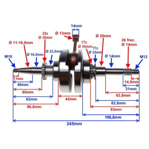 Főtengely GY6 KÍNAI 4 Ütemű Robogó 50ccm / KEEWY / KYMCO / MOTOWELL / RIEJU