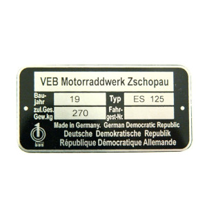 Típustábla MZ ES TROPHY-125