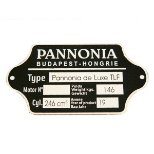 Típustábla PANNÓNIA TLF-250