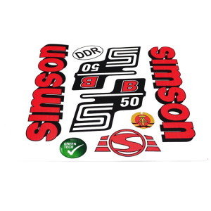 Matrica készlet "B" piros SIMSON S50