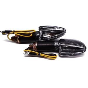 Villogó komplett Carbon párban fehér búrával /E Jeles/