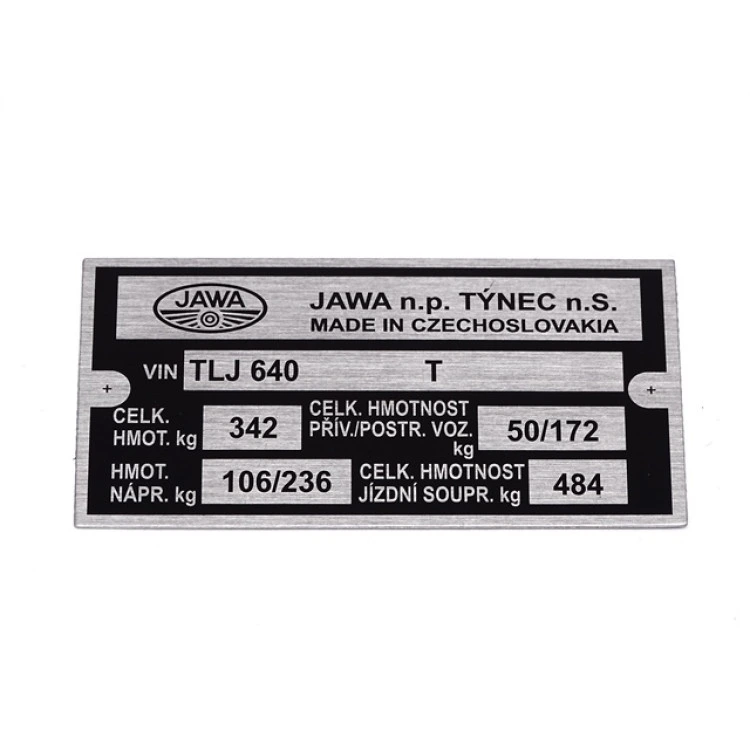 Típustábla JAWA 640-0-4 STYLE
