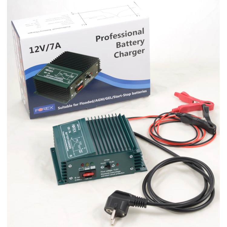 T127 12V 7A automatikus akkumulátortöltő csepptöltéssel