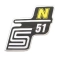 Matrica deknire "N" sárga SIMSON S51 