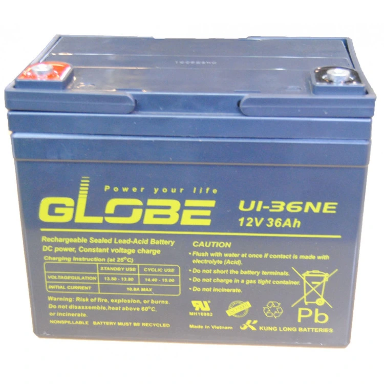 Globe 36Ah AGM Akkumulátor Bal+ U1