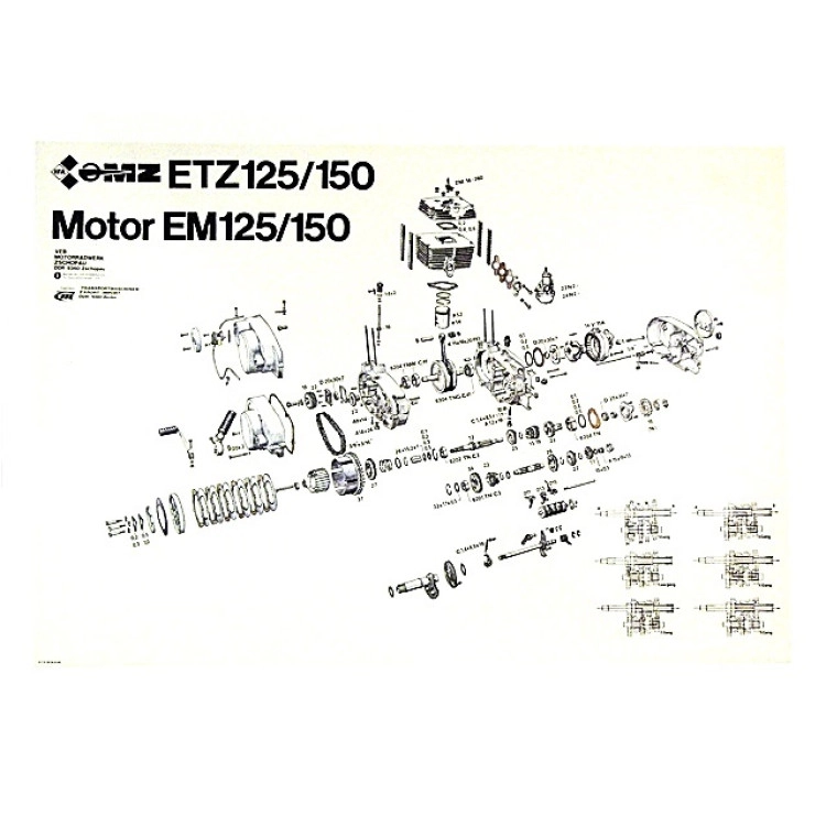 Szerelési ábra MZ ETZ 125-150