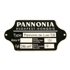 Típustábla PANNÓNIA TLF-250