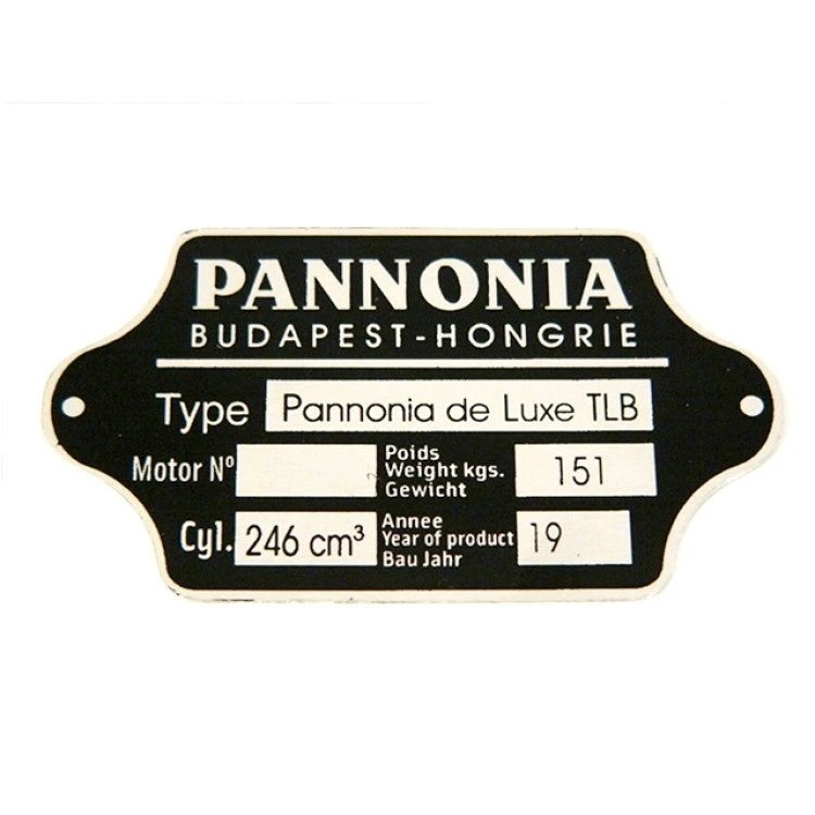 Típustábla PANNÓNIA TLF-250