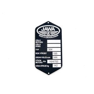 Típustábla JAWA 354 KYWACKA-350