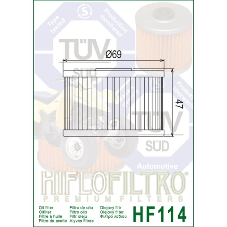 HF 114 Olajszűrő / HIFLOFILTRO /