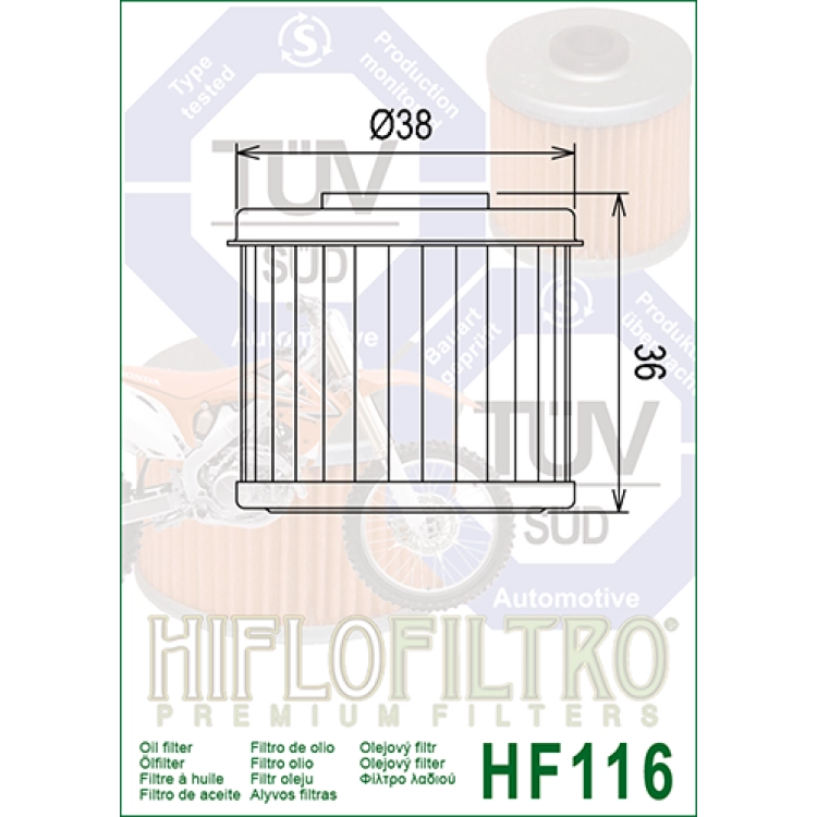 HF 116 Olajszűrő / HIFLOFILTRO /
