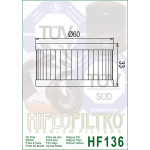 HF 136 Olajszűrő / HIFLOFILTRO /